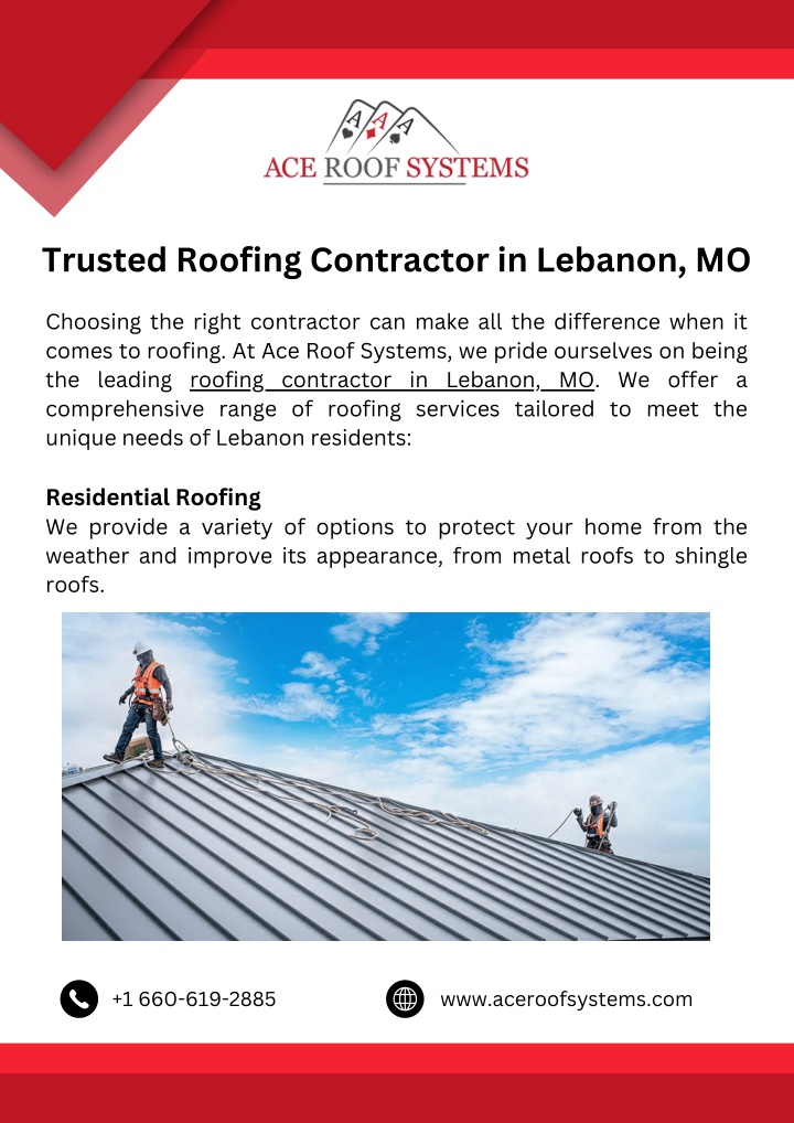 trusted roofing contractor in lebanon mo n.w