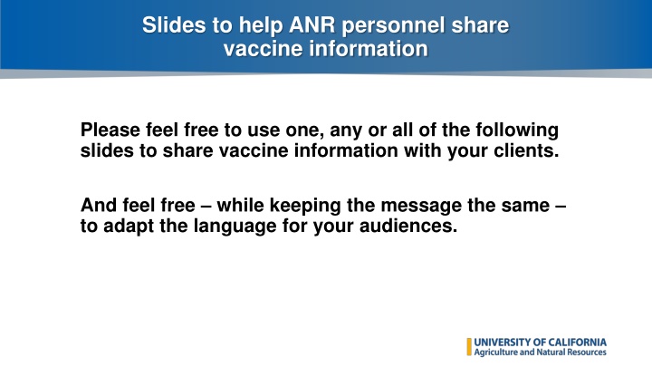 Fighting COVID-19: Vaccine Information Slide Deck