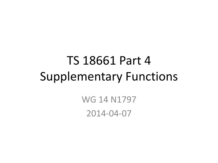 ts 18661 part 4 supplementary functions n.w