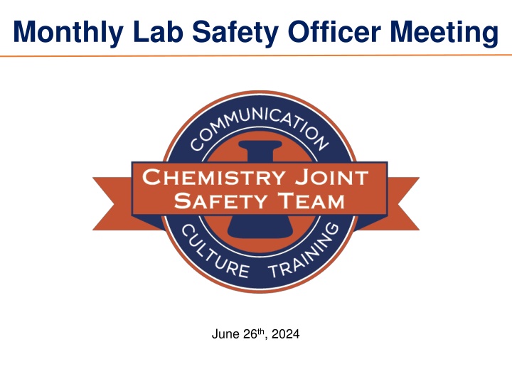 monthly lab safety officer meeting n.w
