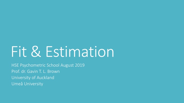 fit estimation hse psychometric school august n.w