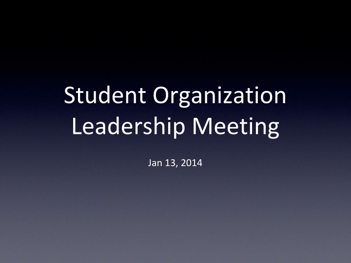 student organization leadership meeting n.w