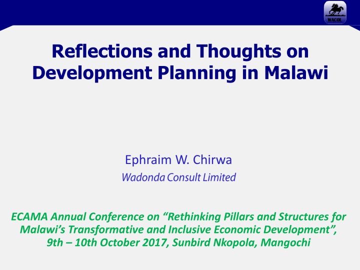 Development Planning in Malawi: Reflections and Shifts
