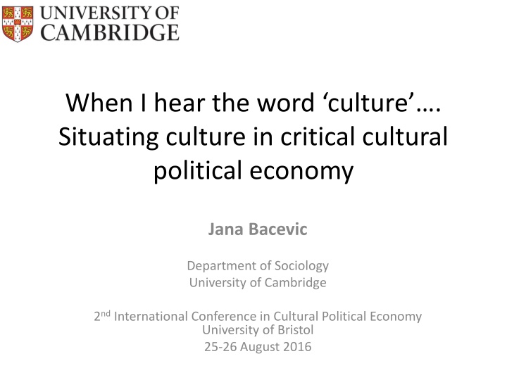 when i hear the word culture situating culture n.w