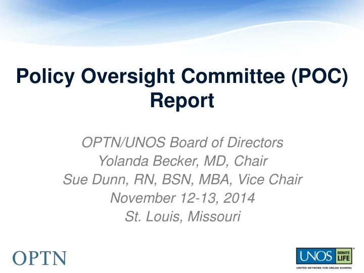policy oversight committee poc report n.w