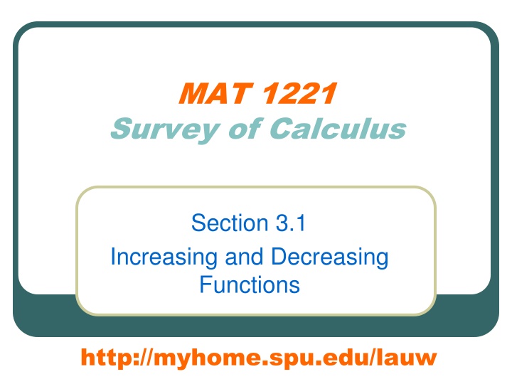 mat 1221 survey of calculus n.w