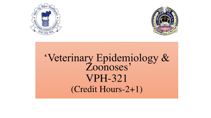 veterinary epidemiology zoonoses vph 321 credit n.w