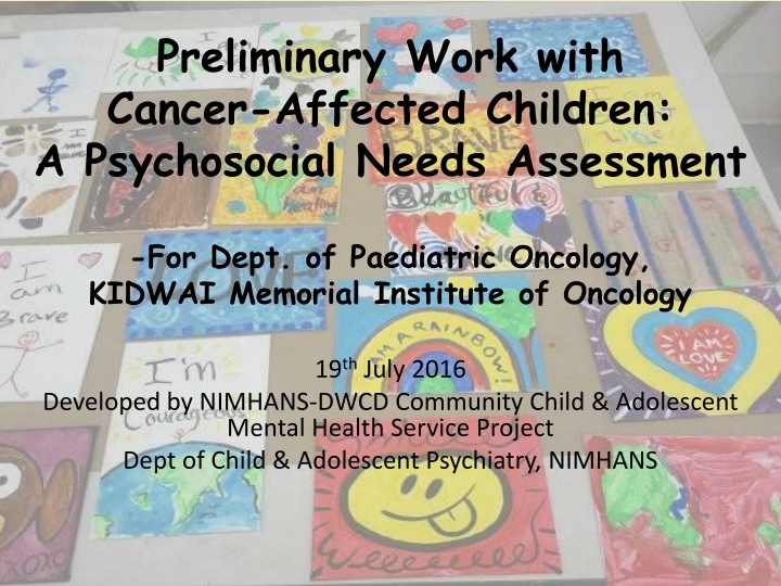 preliminary work with cancer affected children n.w