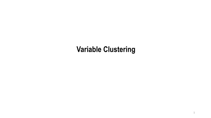 variable clustering n.w