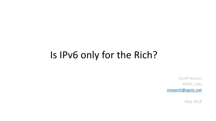 IPv6 Deployment Trends and Geographic Distribution