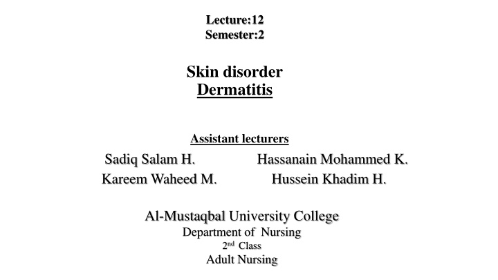 lecture 12 semester 2 n.w