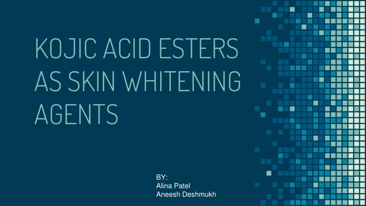 kojic acid esters as skin whitening agents n.w