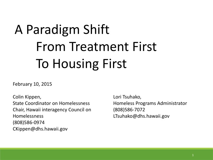 a paradigm shift from treatment first to housing n.w