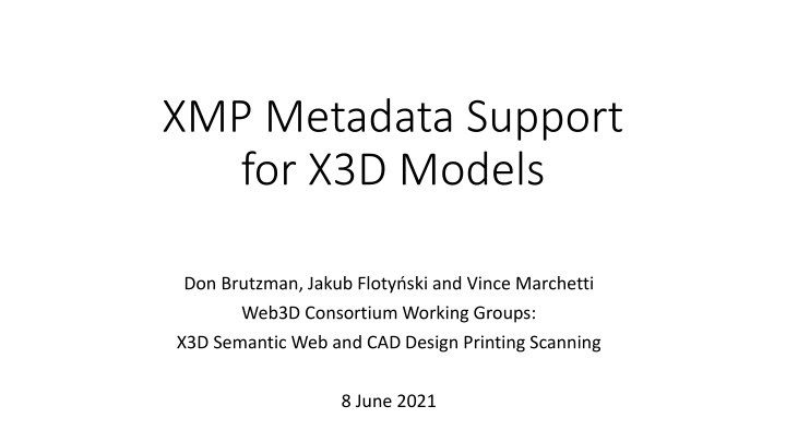 xmp metadata support for x3d models n.w