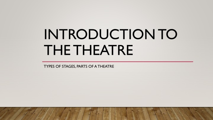 introduction to the theatre n.w