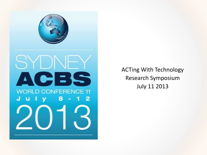 acting with technology research symposium july n.w