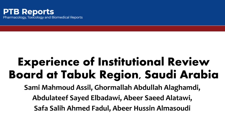 experience of institutional review board at tabuk n.w