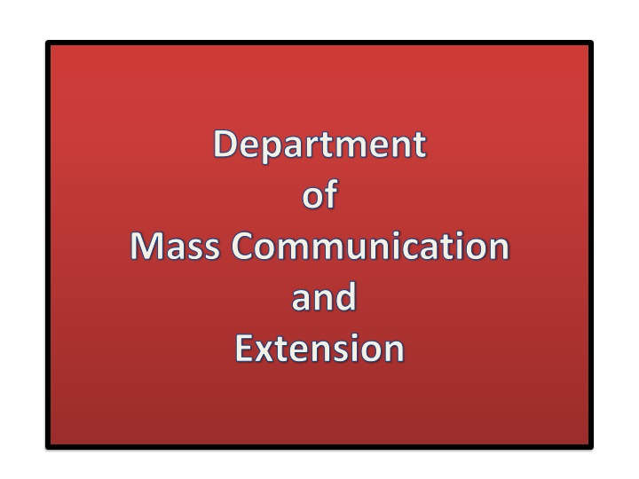 department of mass communication and extension n.w