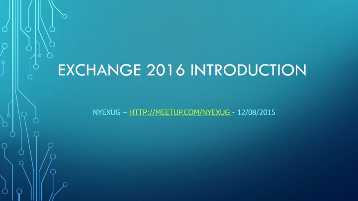 exchange 2016 introduction n.w