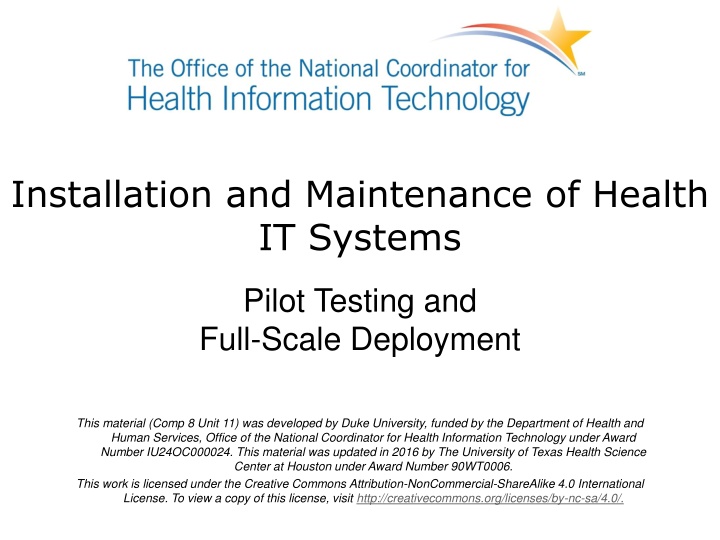 installation and maintenance of health it systems n.w