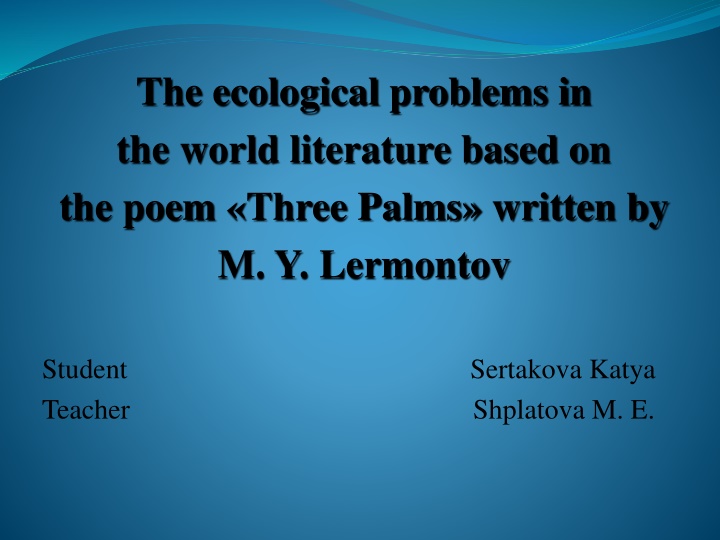 the ecological problems in the world literature n.w
