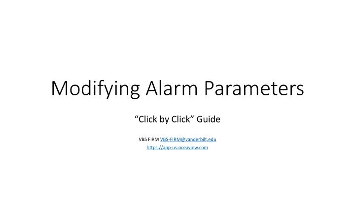 modifying alarm parameters n.w