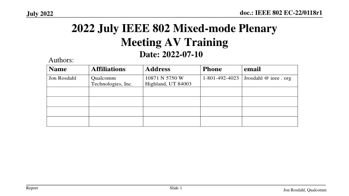 doc ieee 802 ec 22 0118r1 n.w