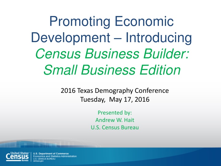 promoting economic development introducing census n.w