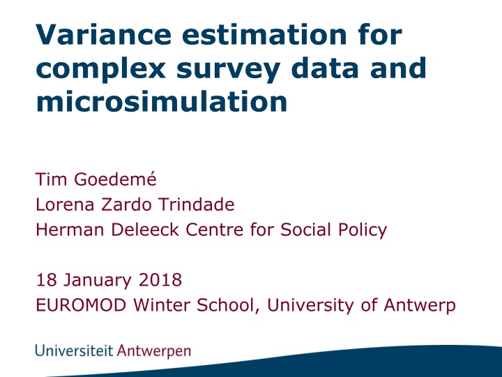 variance estimation for complex survey data n.w