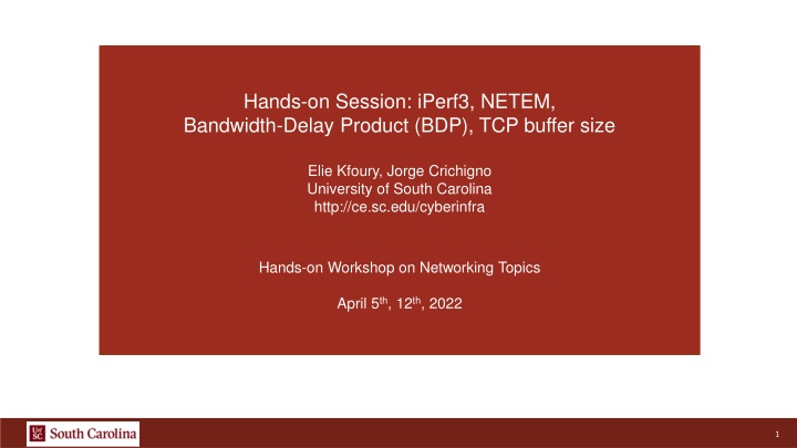 hands on session iperf3 netem bandwidth delay n.w