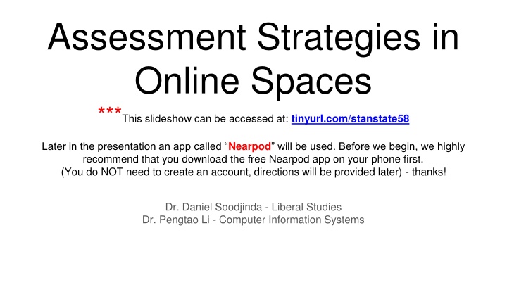 assessment strategies in online spaces this n.w