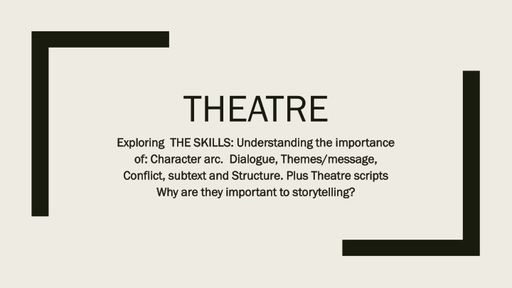 theatre exploring the skills understanding n.w