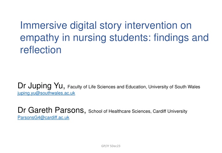 immersive digital story intervention on empathy n.w