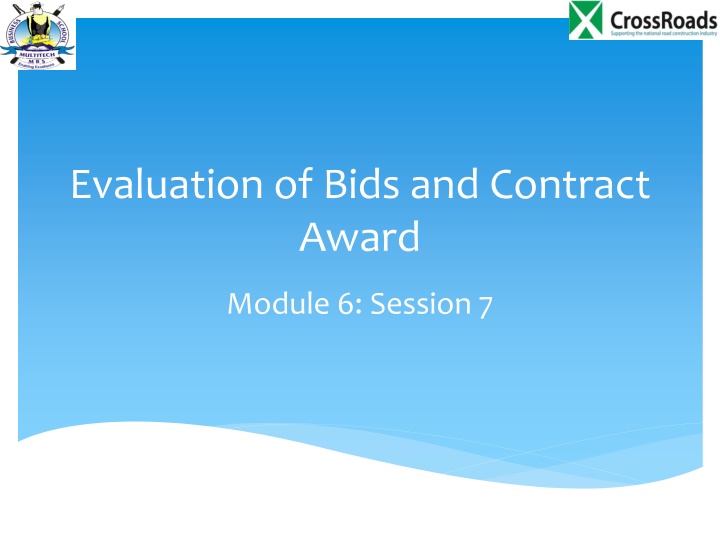 evaluation of bids and contract award n.w