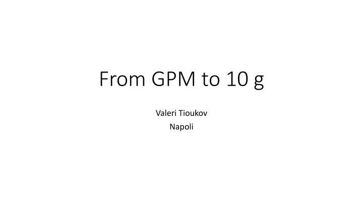 from gpm to 10 g n.w