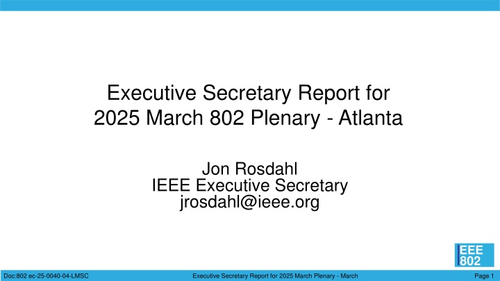 executive secretary report for 2025 march n.w