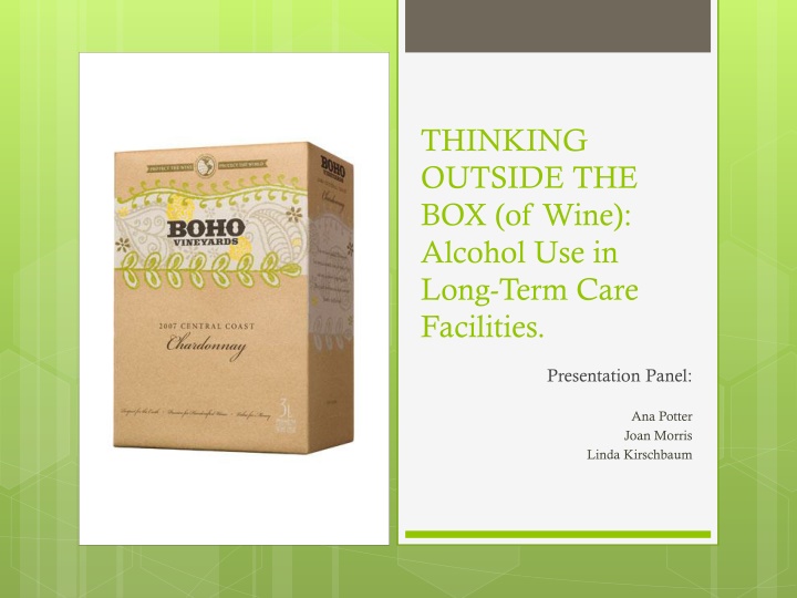 thinking outside the box of wine alcohol n.w