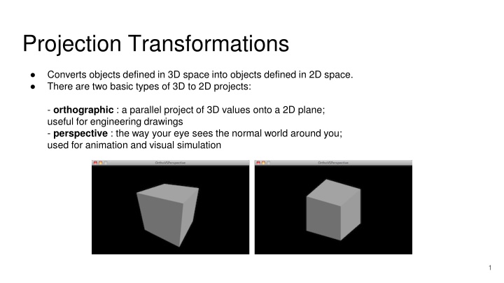 projection transformations n.w