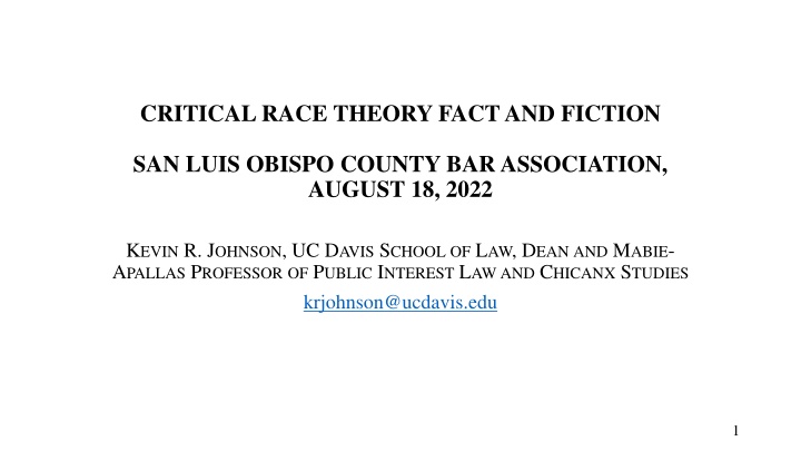 Facts and Myths of Critical Race Theory
