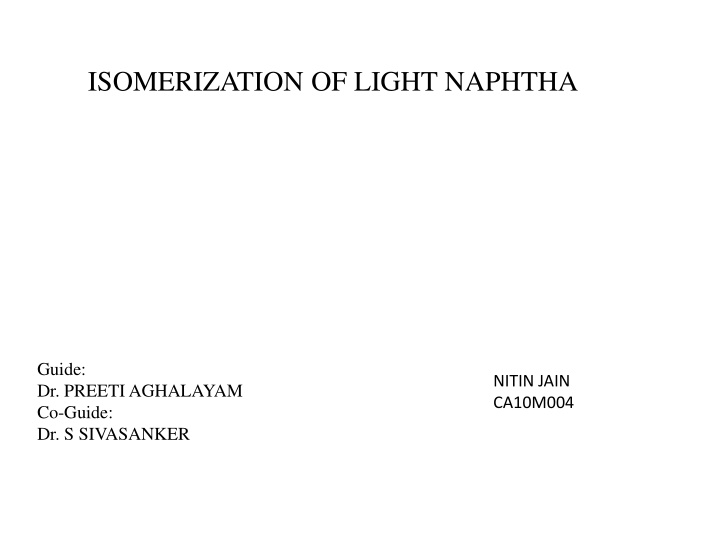 isomerization of light naphtha n.w