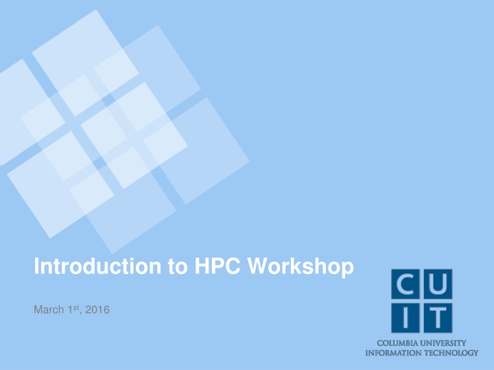 introduction to hpc workshop n.w