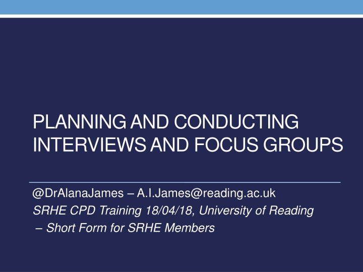 planning and conducting interviews and focus n.w
