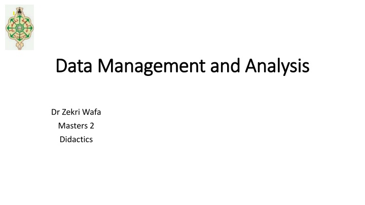 data management and analysis data management n.w