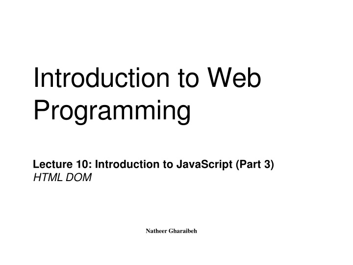 introduction to web programming n.w