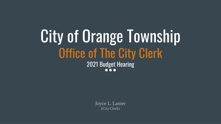 city of orange township office of the city clerk n.w