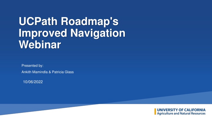 UCPath Roadmap's Improved Navigation Webinar Overview