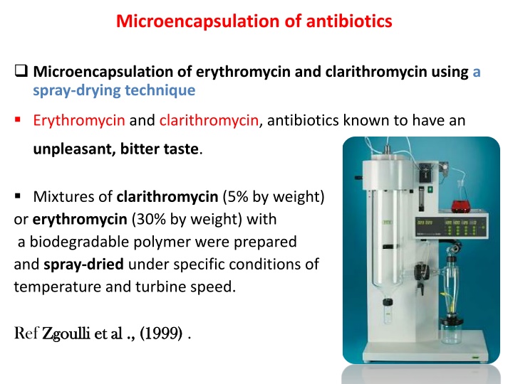 microencapsulation of antibiotics n.w