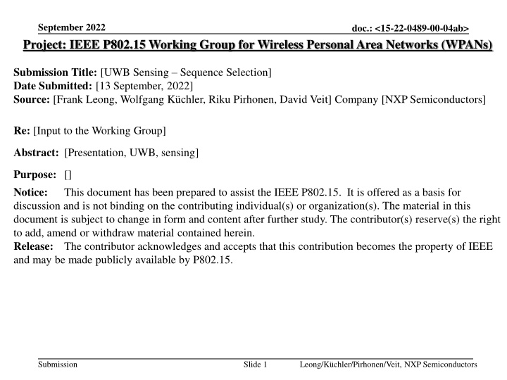 september 2022 project ieee p802 15 working group n.w