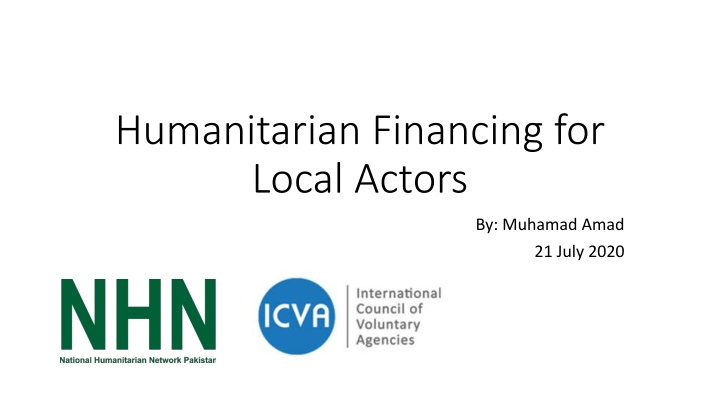 humanitarian financing for local actors n.w