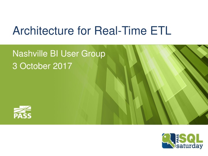 architecture for real time etl n.w